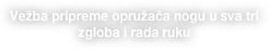 Vežba pripreme opružača nogu u sva tri zgloba i rada ruku