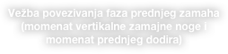 Vežba povezivanja faza prednjeg zamaha (momenat vertikalne zamajne noge i momenat prednjeg dodira)