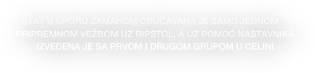 	STAV U UPORU ZAMAHOM OBUČAVANA JE SAMO JEDNOM PRIPREMNOM VEŽBOM UZ RIPSTOL, A UZ POMOĆ NASTAVNIKA IZVEDENA JE SA PRVOM I DRUGOM GRUPOM U CELINI
