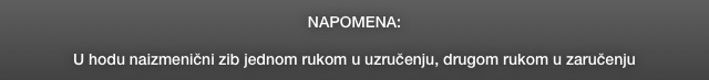 NAPOMENA:

U hodu naizmenični zib jednom rukom u uzručenju, drugom rukom u zaručenju